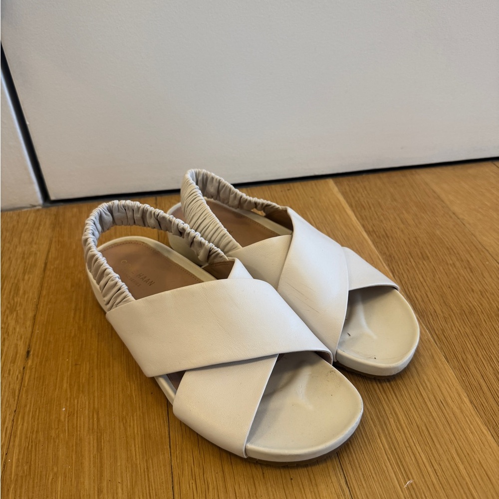 Cole Haan Cream Crisscross Sandals